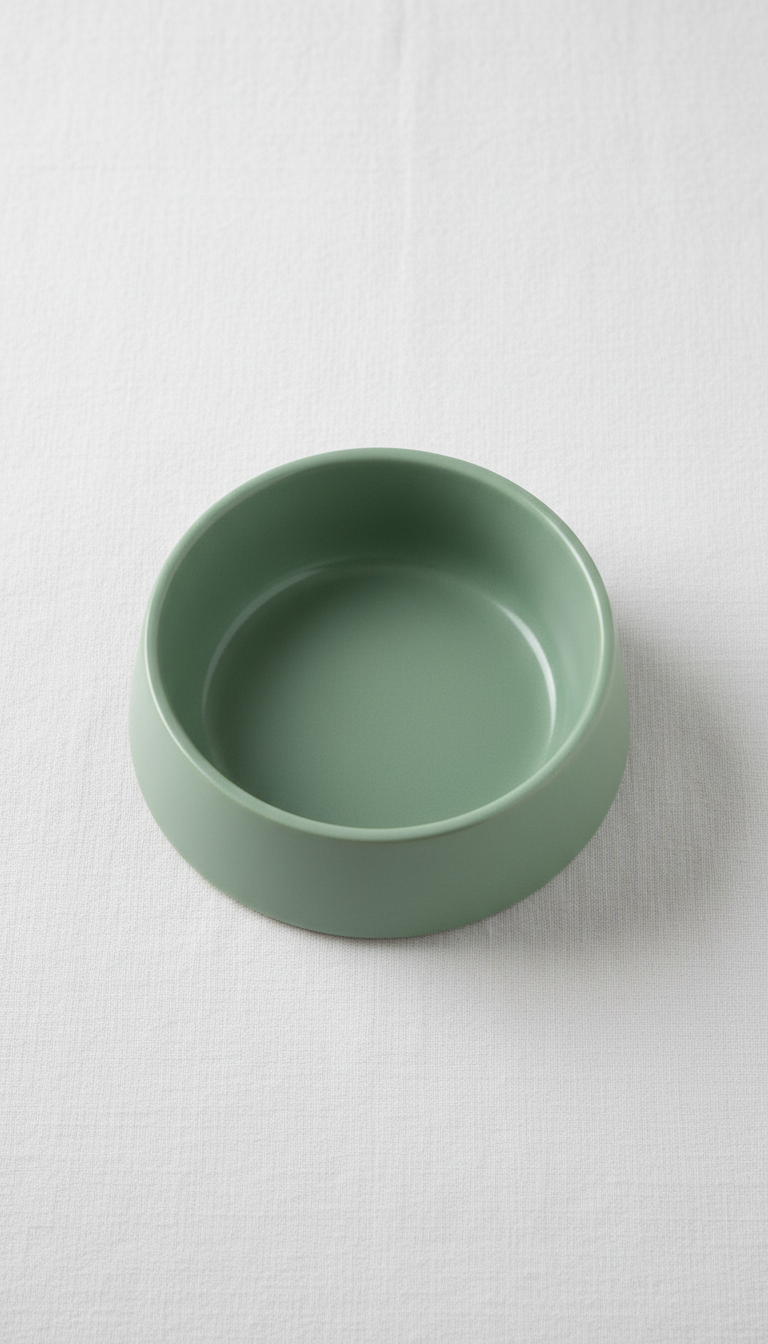Sage Green Ceramic Pet Food Bowl