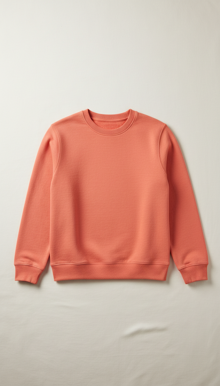 Coral French Terry Crewneck Sweatshirt