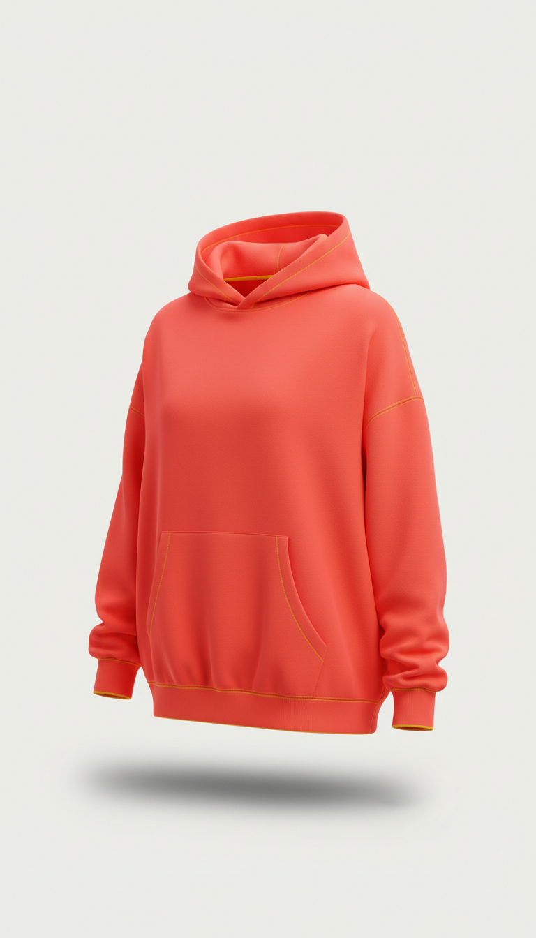 Neon Vermillion Oversized Hoodie