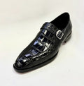Maurice Sargeant Alligator Monkstrap - Black