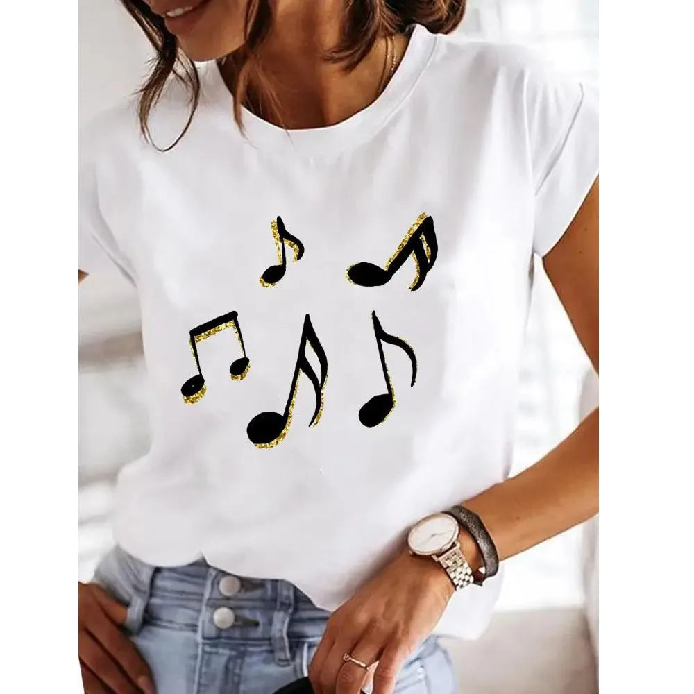 Heart Vibe: Stretchy 90s O-Neck Tee