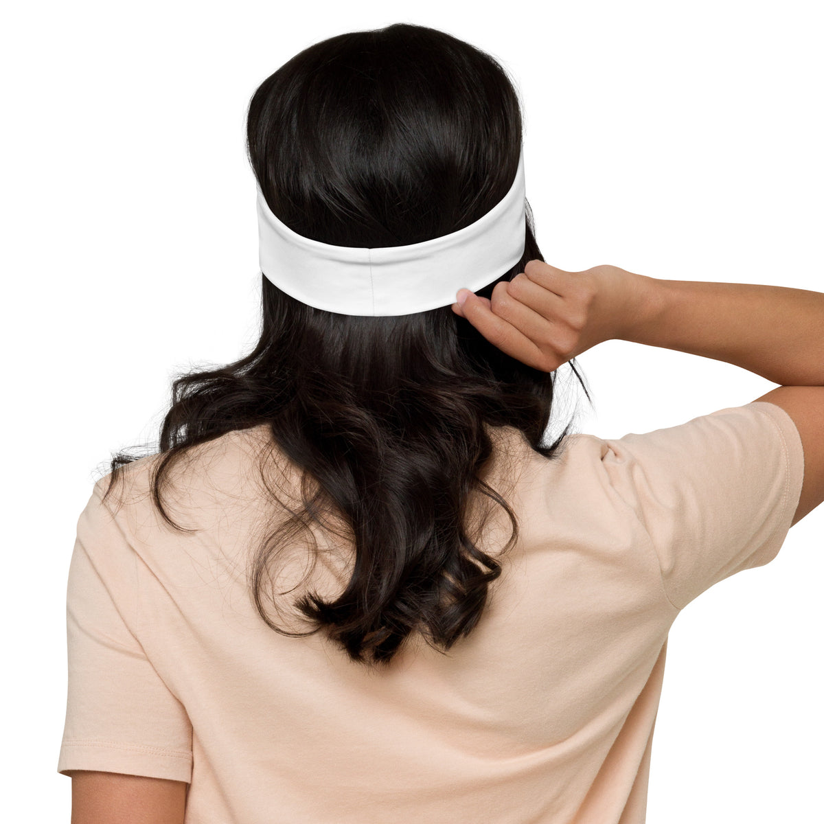 Trust & Believe headband by Tristan's Outlet featuring an all-over print on a white fabric background.