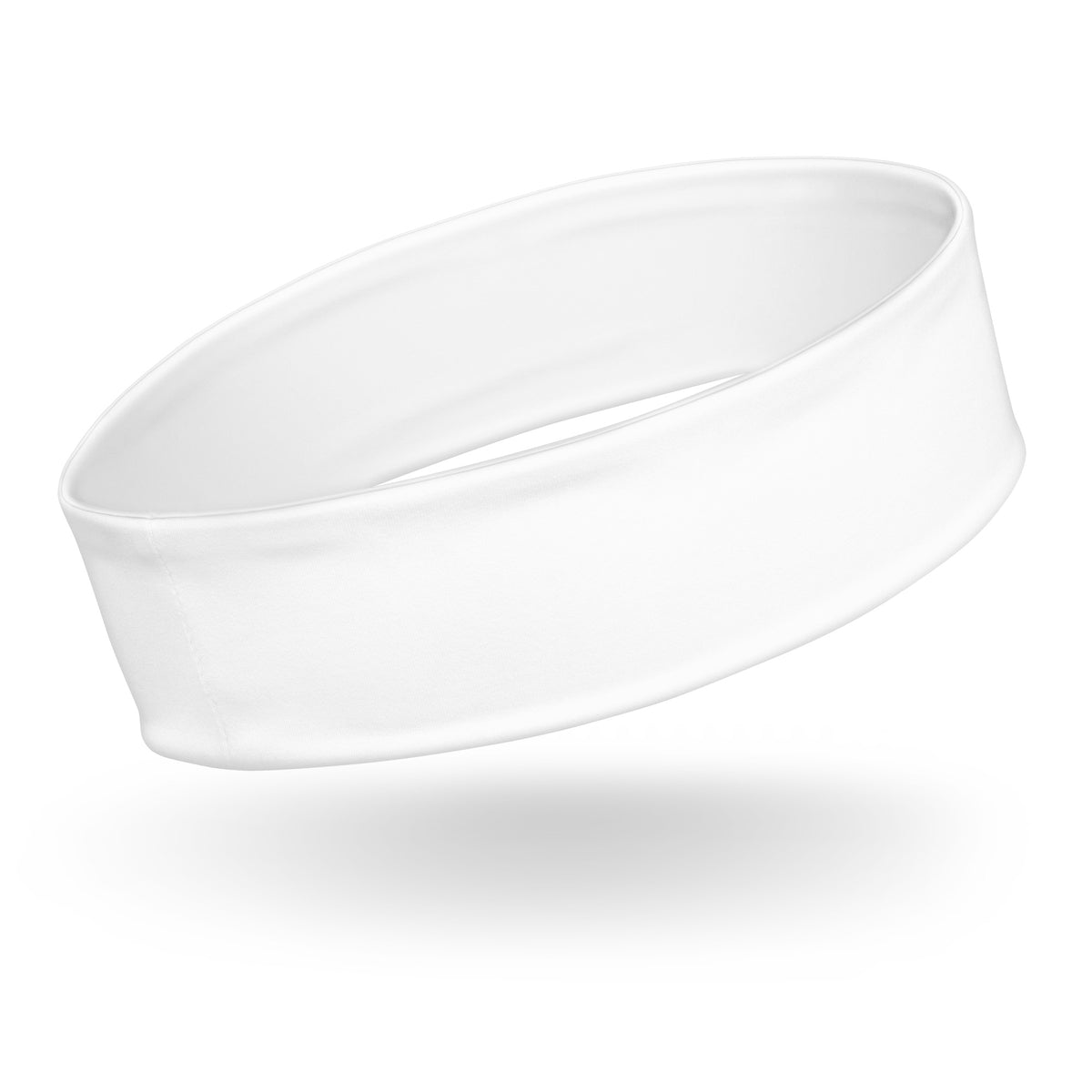 White all-over-print Trust & Believe headband by Tristan's Outlet, showcasing a stylish and comfortable headband design.