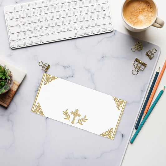 White Psalm 107:1 notepad from Tristan's Outlet with magnetic front, perfect for giving thanks to the Lord.
