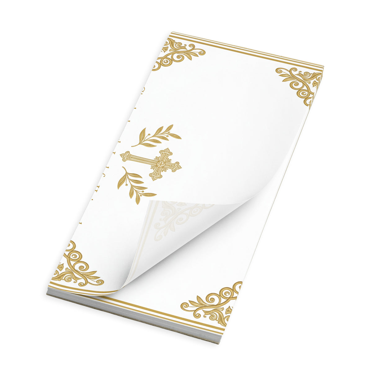 White Psalm 107:1 Notepad from Tristan's Outlet with magnetic back, featuring thankful scripture design in a 4.25x9 inch size.