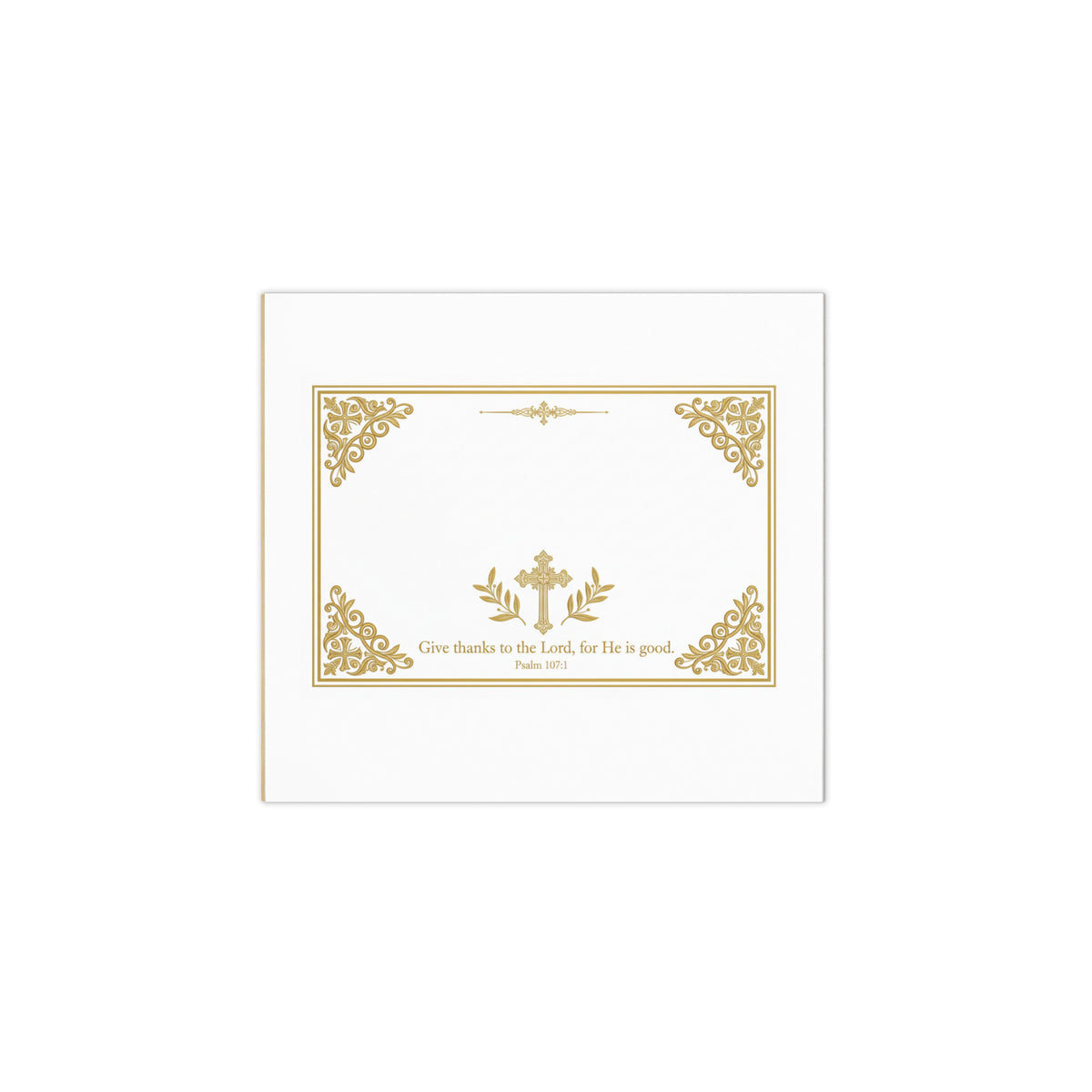 White Psalm 107:1 notepad by Tristan's Outlet with "Give Thanks to the Lord" inscription on the front, 5.5x6 inches.