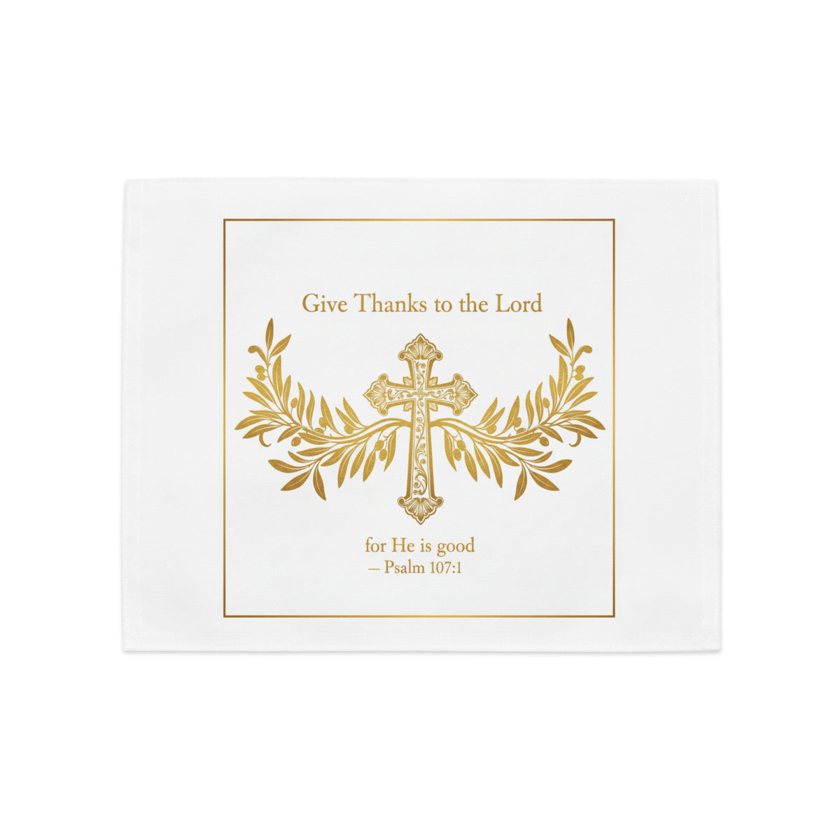 Set of four white Faith placemats with scripture sublimation print, perfect for Bible-themed table decor and home setting.