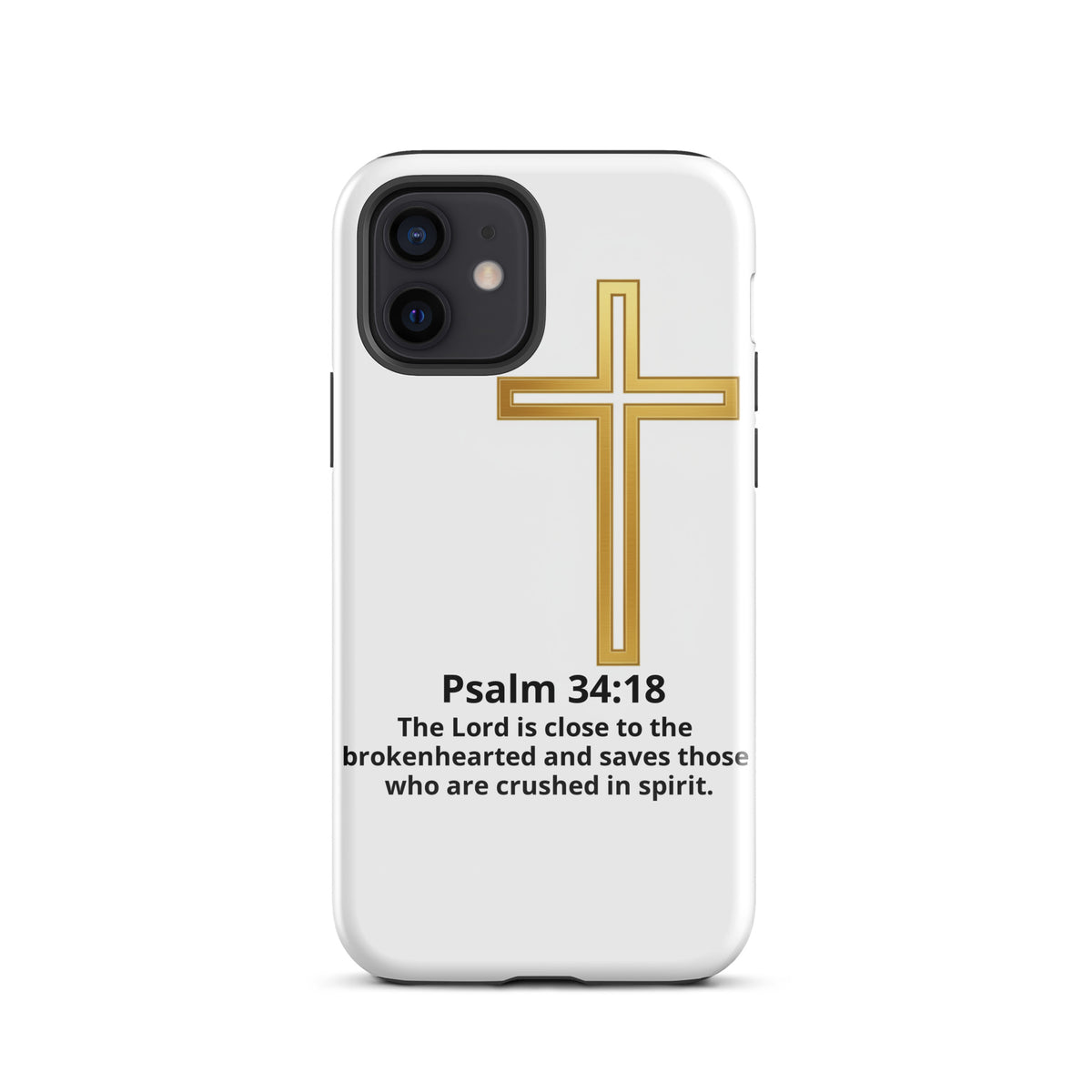 Glossy iPhone 12 tough case with graphic print from Tristan's Outlet, offering durable protection and vibrant design.