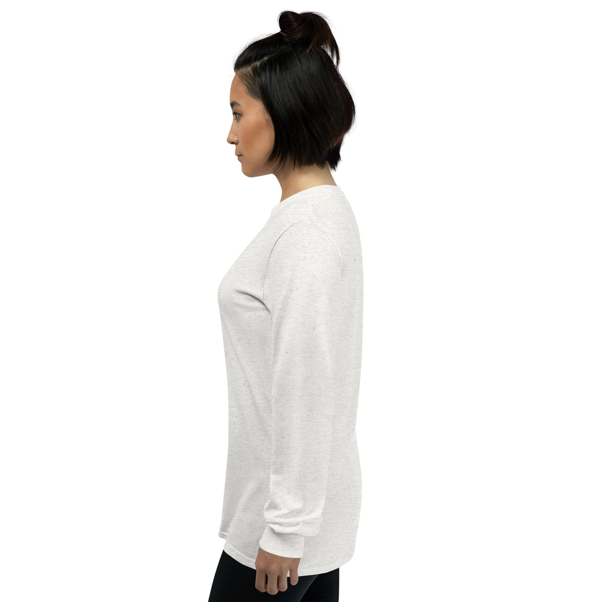 Unisex ash long sleeve shirt from Tristan's Outlet Faith Collection, featuring a comfortable fit and subtle design.
