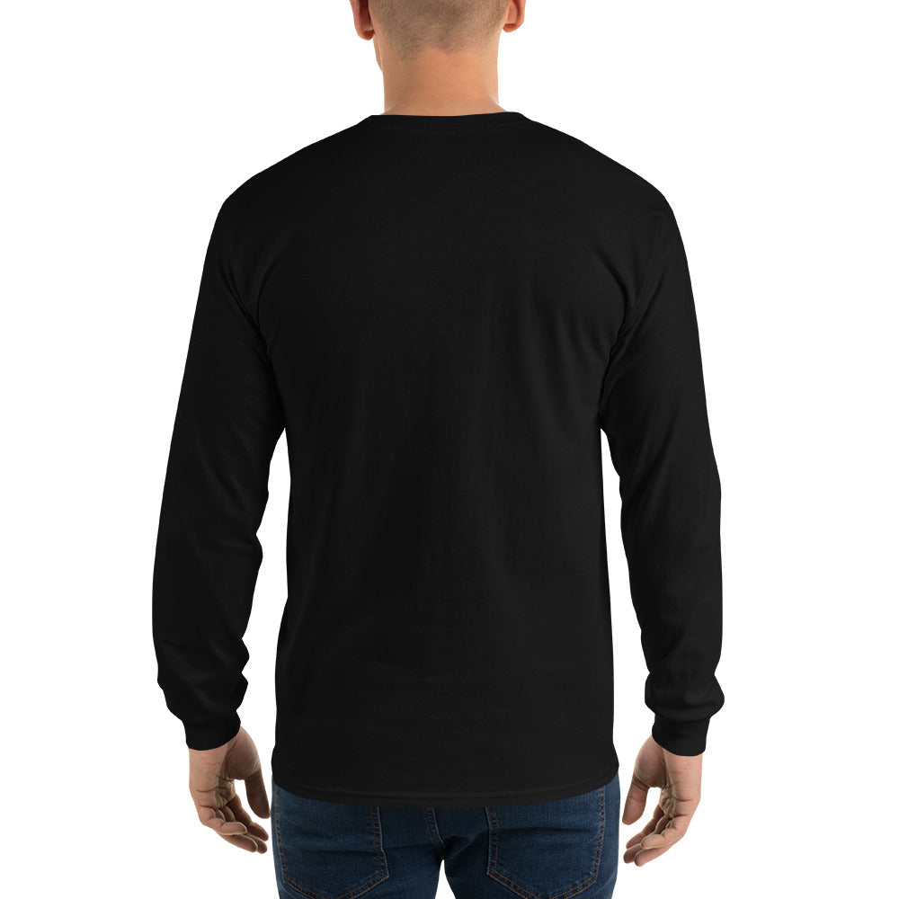 Black unisex long-sleeve shirt supporting breast cancer awareness with "Fight Together" message, by Tristan's Outlet.