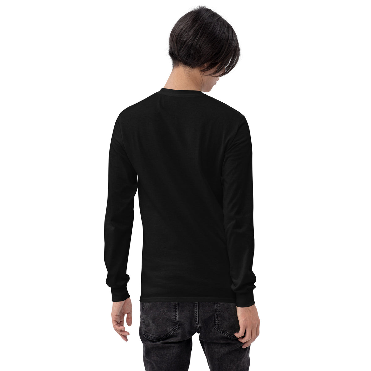 Black unisex long-sleeve shirt with breast cancer awareness support and fight together message by Tristan's Outlet.