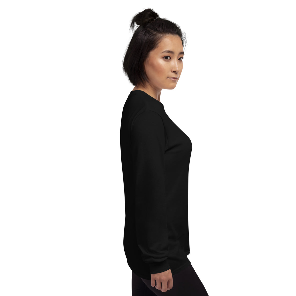 Black unisex long sleeve shirt from Tristan's Outlet Faith Collection, featuring a comfortable fit and casual style.