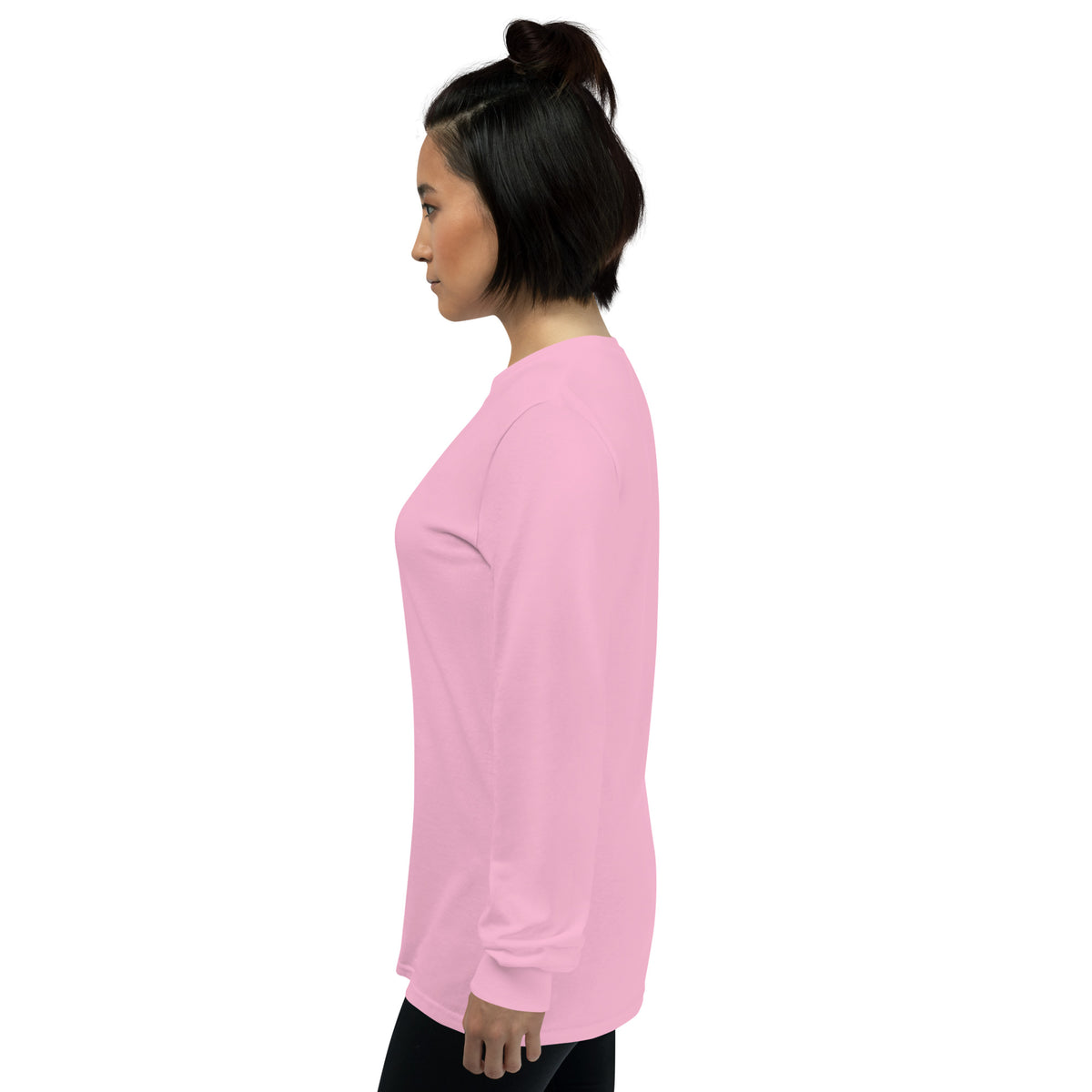 Light pink unisex long sleeve shirt from Tristan's Outlet Faith Collection, casual and comfortable fashion for everyday wear.