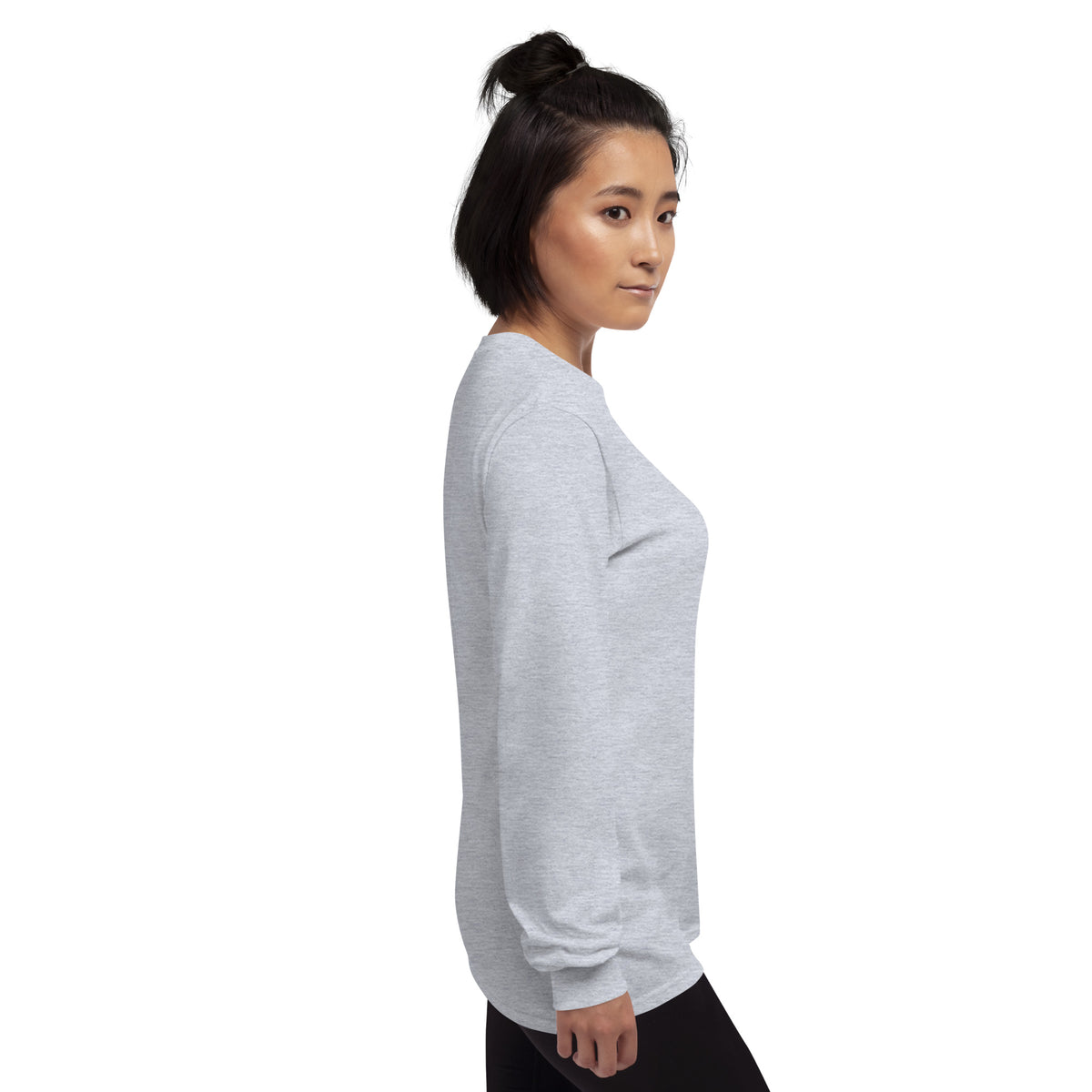 Unisex sport grey long sleeve shirt from Tristan's Outlet Faith Collection, casual and comfortable for everyday wear.