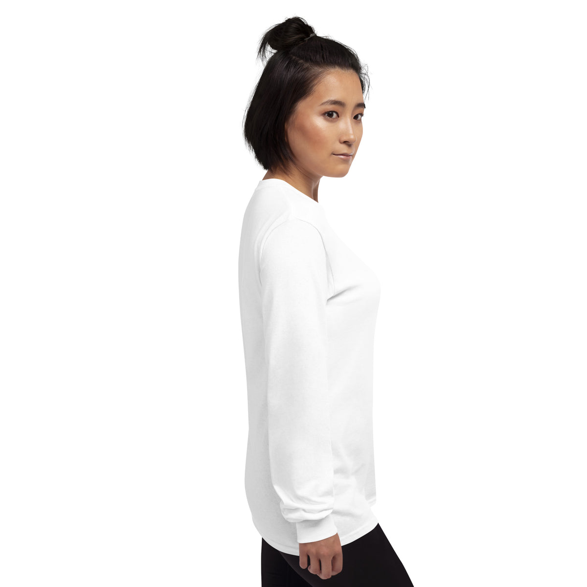 Unisex white long sleeve shirt from Tristan's Outlet Faith Collection, featuring a comfortable fit and casual style.