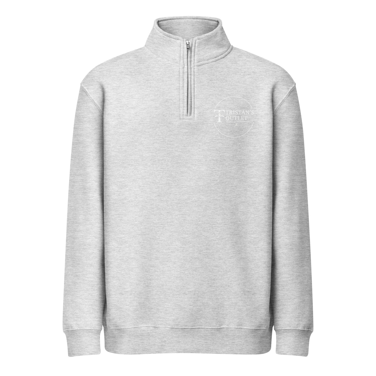 Unisex heather grey premium quarter zip sweatshirt with Ecclesiastes 11:6 quote from Tristan's Outlet.