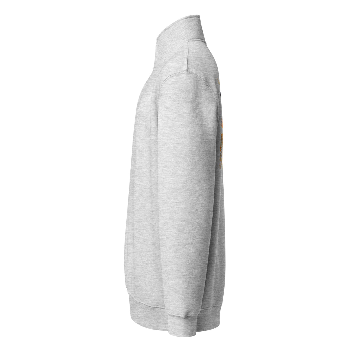Unisex heather grey quarter zip sweatshirt with "Sow Your Seed in the Morning" religious quote, from Tristan's Outlet.