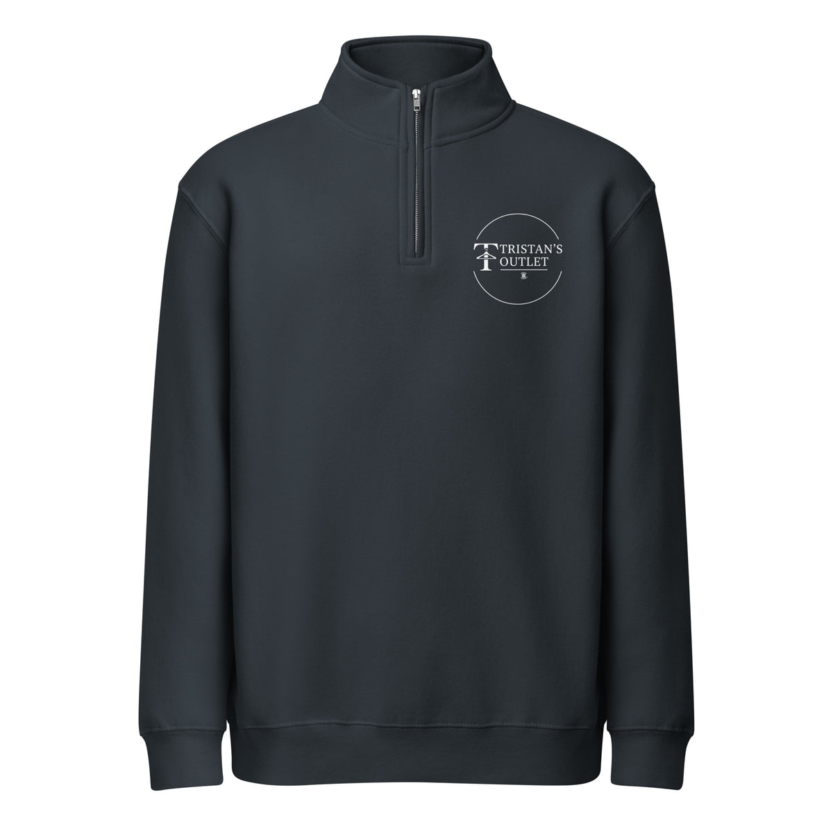 Navy unisex premium quarter zip sweatshirt with Ecclesiastes 11:6 quote, featuring a comfortable fit and stylish design.