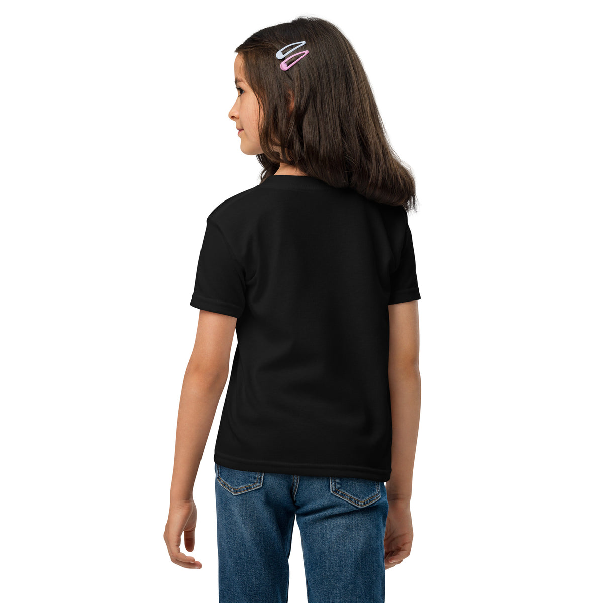 Black youth T-shirt featuring Come To Me Youth T-Shirt design with Matthew 11:28 faith message, by Tristan's Outlet.